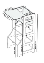 Last inn bildet i Galleri-visningsprogrammet, Kjøkkenhjelper 4 i 1 WHITE - Baby spisebord / Bord + barnestol / Sklie