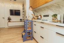 Last inn bildet i Galleri-visningsprogrammet, Multifunksjonell Montessori Kjøkkenhjelper 2 i 1 BLUE barnestol +bord