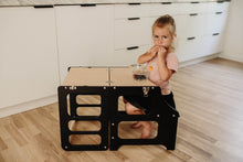 Last inn bildet i Galleri-visningsprogrammet, Multifunksjonell Montessori Kjøkkenhjelper 2 i 1 BLACK barnestol +bord
