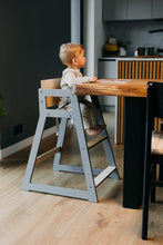 Last inn bildet i Galleri-visningsprogrammet, Høy spisestol til barn i bjørk tre / kjøkkenstol til baby / bruk den med eller uten spisebord