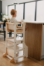 Last inn bildet i Galleri-visningsprogrammet, Kjøkkenhjelper 4 i 1 WHITE - Baby spisebord / Bord + barnestol / Sklie