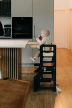 Last inn bildet i Galleri-visningsprogrammet, Kjøkkenhjelper 4 i 1 BLACK - Baby spisebord / Bord + barnestol / Sklie