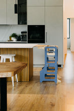 Last inn bildet i Galleri-visningsprogrammet, Kjøkkenhjelper 4 i 1 BLUE - Baby spisebord / Bord + barnestol / Sklie