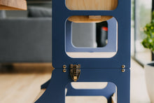 Last inn bildet i Galleri-visningsprogrammet, Kjøkkenhjelper 4 i 1 BLUE - Baby spisebord / Bord + barnestol / Sklie