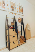 Last inn bildet i Galleri-visningsprogrammet, Montessori skap / praktisk klesskap for å lære å kle på seg selv BLACK
