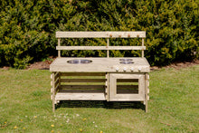 Last inn bildet i Galleri-visningsprogrammet, Stor sølekjøkken til barn - utendørs lekekjøkken i tre