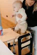 Last inn bildet i Galleri-visningsprogrammet, Kjøkkenhjelper 4 i 1 BLACK - Baby spisebord / Bord + barnestol / Sklie