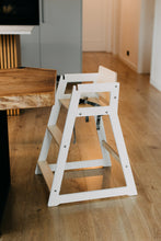 Last inn bildet i Galleri-visningsprogrammet, Høy spisestol til barn i bjørk tre / kjøkkenstol til baby / bruk den med eller uten spisebord