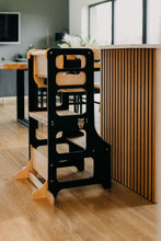 Last inn bildet i Galleri-visningsprogrammet, Kjøkkenhjelper 4 i 1 BLACK - Baby spisebord / Bord + barnestol / Sklie