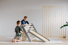 Last inn bildet i Galleri-visningsprogrammet, Sammenleggbar Klatrestativ med sklie i bjørk tre