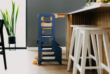 Last inn bildet i Galleri-visningsprogrammet, Kjøkkenhjelper 4 i 1 BLUE - Baby spisebord / Bord + barnestol / Sklie
