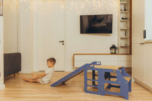 Last inn bildet i Galleri-visningsprogrammet, Kjøkkenhjelper 4 i 1 BLUE - Baby spisebord / Bord + barnestol / Sklie
